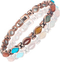 Copper Bracelets for Women, Pure Copper with Colored Turquoise Bracelet, 3500 Gauss Magnets, Fashion Jewelry（FUTI-1）