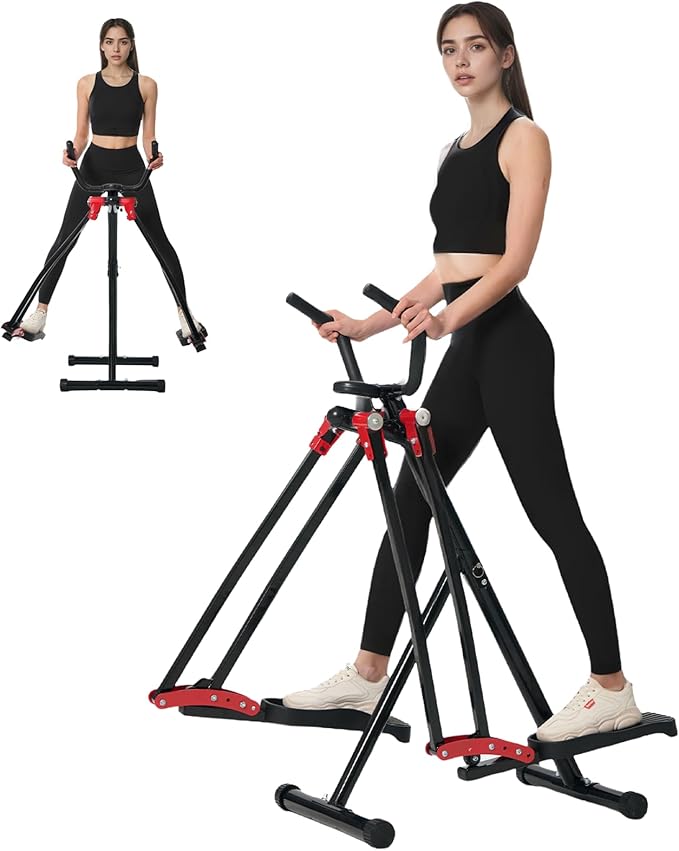 Air Walker Exercise Machine, Cardio Cross Trainer Glider for Home Exercise, Foldable Elliptical for Small Spaces, 350LBS Weight Capacity