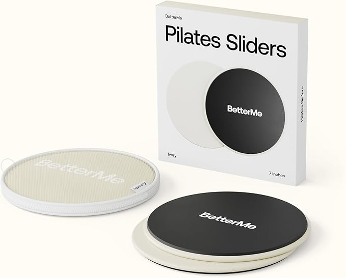 BetterMe Pilates Sliders – Dual-Sided Exercise Sliders for Core Training – Compact Workout Gliders for Home Fitness, Abs & Full Body Workouts