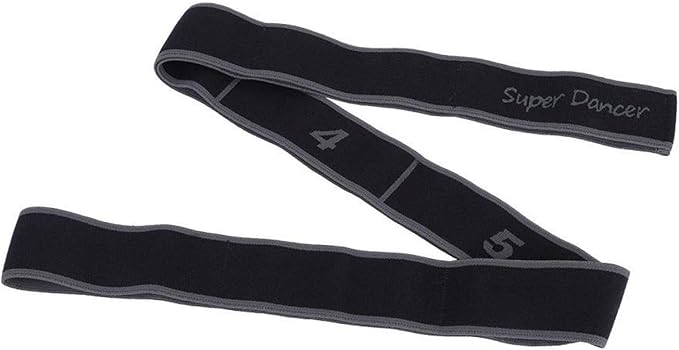 Exercise Strap Yoga Stretch Assist Strap with 8 Numbered Loops, Band for Yoga Pilates Dance and Gymnastics Workout, People Dancing Assistance(Grey)