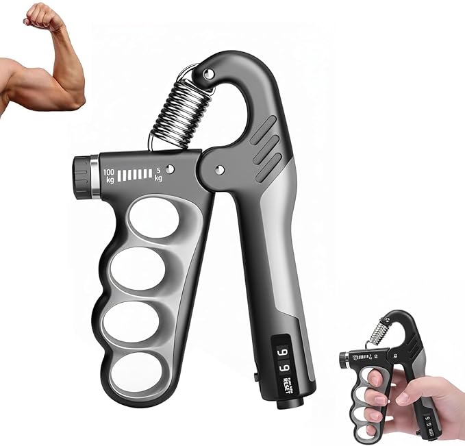 Adjustable Grip Strength Trainer Hand Gripper for Grip Strength, Forearm & Wrist Strengthener, Hand Exerciser for Strength Training & Therapy 11-220Lbs(5-100KG)