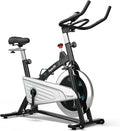 Goplus Magnetic Stationary Bike, Indoor Exercise Cycling Bike Smooth Belt Drive W/Heart Rate, LCD Monitor, Full Adjustment Near-silent Home Cardio Workout