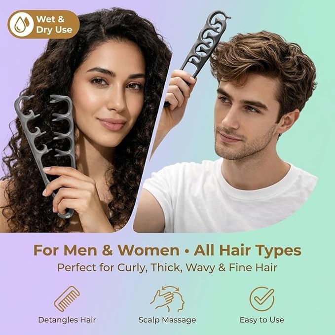 Scalp Massager for Stress Relief, 10-Finger Deep Scalp Massager, Precision-Molded High-Performance Nylon Tool for Relaxation & Natural Hair Volume, Ideal for Home, Office & Shower（Pink & Gray）