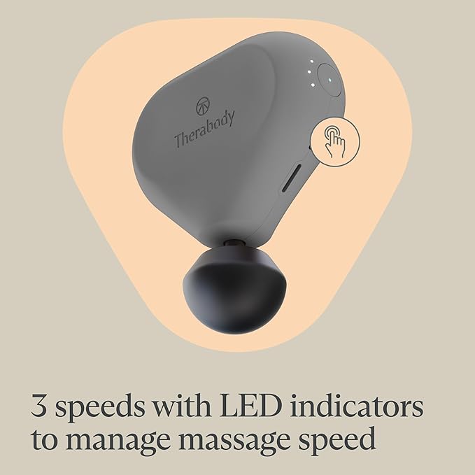 TheraGun Therabody Mini (2nd Gen) Massage Gun - Portable Massage Therapy for Relief Anytime, Anywhere – Includes 1 Standard Ball Attachment – Gray