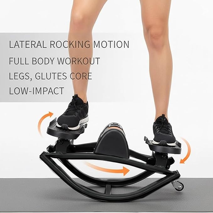 Rock Stepper Side to Side, Rock Stepper Machine, Lateral Rocking Steppers, Portable Fitness Steppers Workout Machine, Compact Rocker SteppersWorkout Exercise Equipment, for Knees Joints Legs Glutes