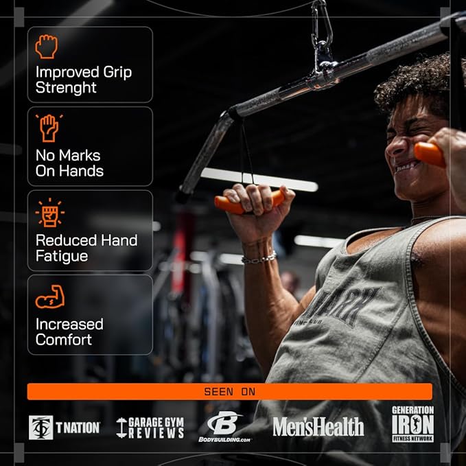 Angles90 Original Pull-Up Grips - Lat Pulldown Attachment - T-Bar Row & Cable Machine - D Handle - Forearm Strength Trainer - Gym Equipment - Exercise Equipment - Grip Strength Trainer