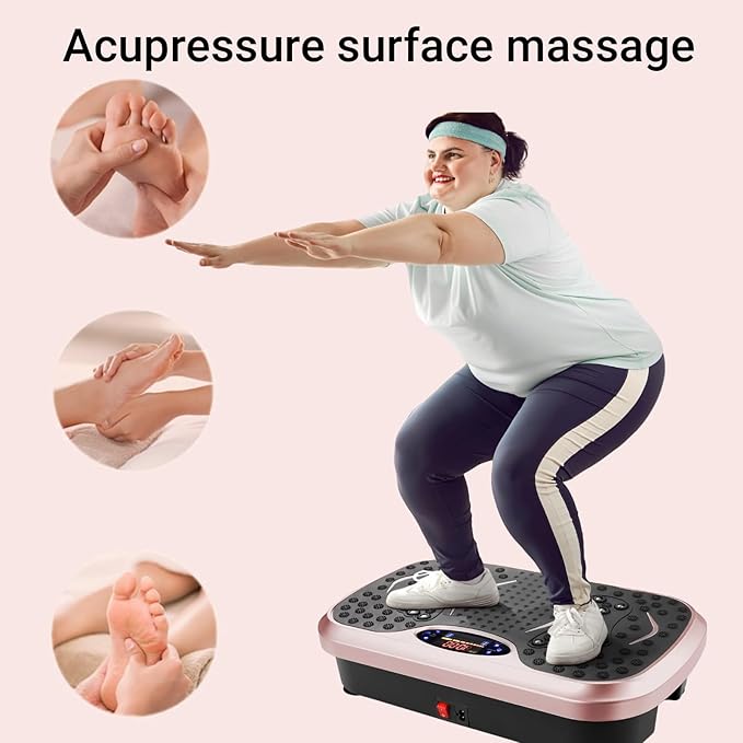MAMIZO Vibration Plate Exercise Machine, Full Body Workout Shake Board Vibrate Platform for Lymphatic Drainage Weight Loss, with Loop Bands & Remote, Workout Equipment for Home Women Men