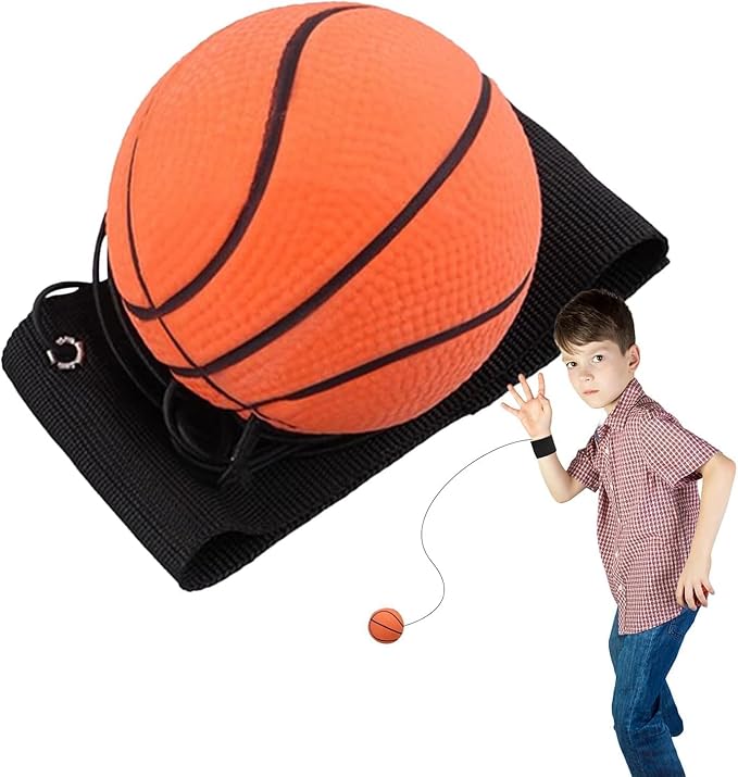 Reaction Training Ball with Adjustable Wrist Strap - High-Elasticity Rubber Basketball Trainer for Agility Drills and Reflex Exercises, Elastic String Sports Equipment for Athletes