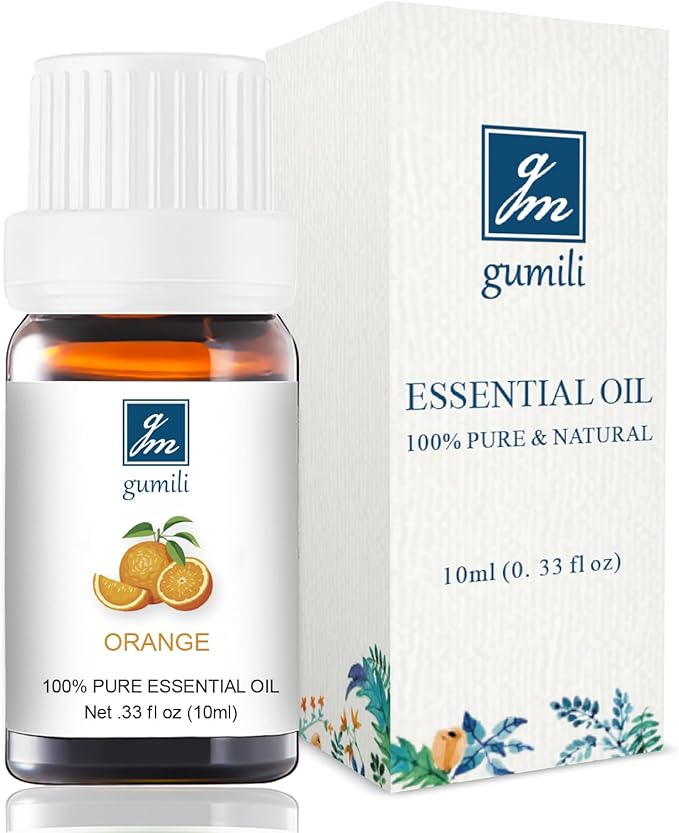 Orange Essential Oil - Pure Organic Oil for Skin, Hair, Diffuser, Spray, Cleaning, Body Massage - Orange Fruit Scent, 10mL