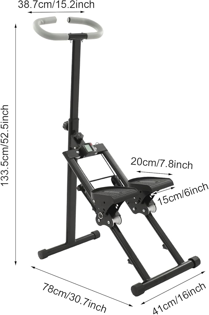 Foldable Stair Stepper for Home, Vertical Climber with LCD Display | 220lbs Capacity, 3-Level Adjustable Pedals | Anti-Slip Handlebar & Sturdy Steel Frame for Full Body Workout