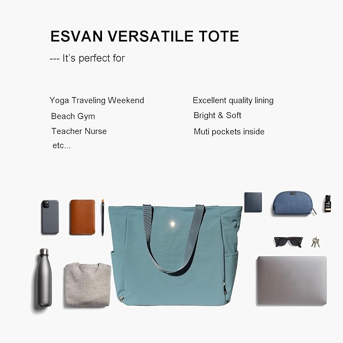 ESVAN Yoga Mat Bag Yoga Tote Carrier Shoulder Bag Carryall Tote for Office,Yoga,Pilates,Travel,Beach and Gym