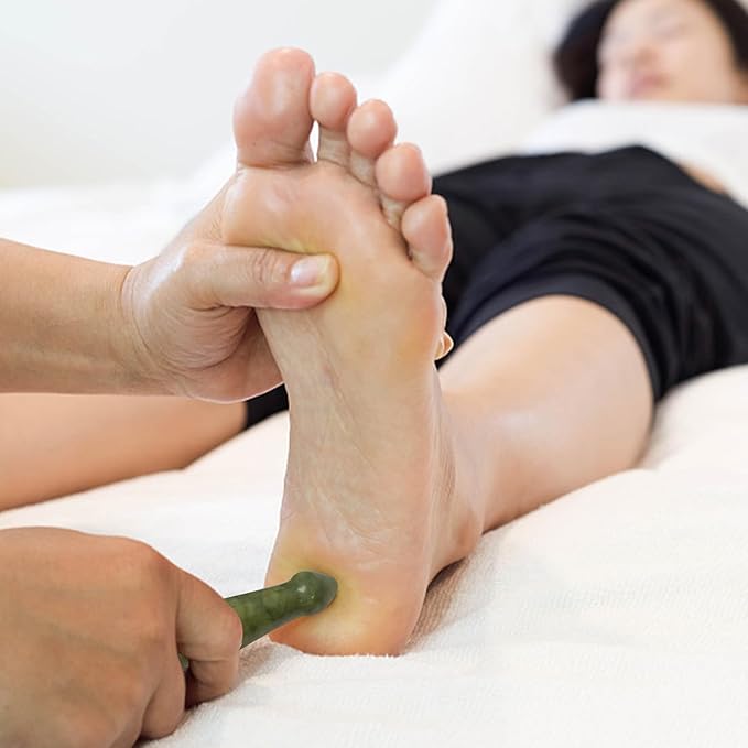 gemshan Jade Gua Sha Pen - Handmade Deep Tissue Massage Tool, Scraping Therapy, Facial & Body Relaxation
