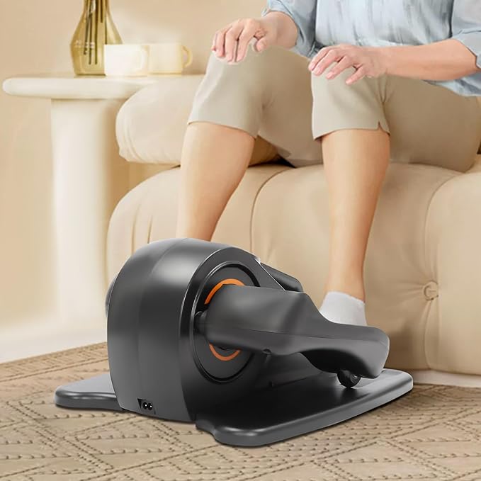 Under Desk Elliptical Machine, Foot Pedal Exerciser for Home Workout,with Remote Control,Tone Muscles, Energy Boost - Mini Foot & Leg Exerciser While Sitting for Seniors(Black)