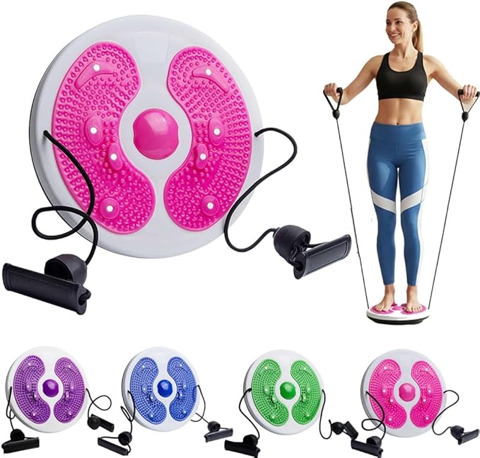 Waist Twister Machine Exercise,2026 New Ab Twist Waist Disc Board,ABS Waist Trainer Twisting Disc with Handles & Massage Foot Sole,Weight Loss Foot Massage Plate for Slimming WaistArms Hips and Thighs
