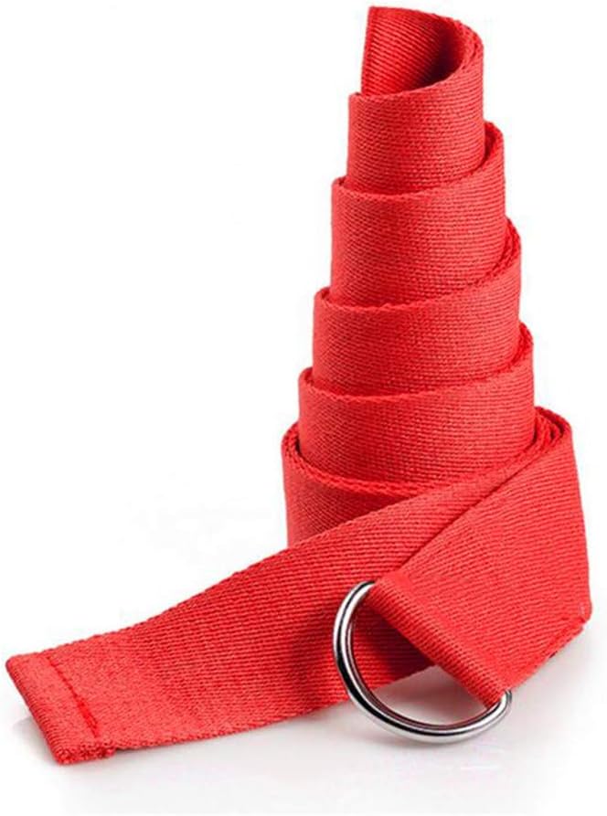 Cotton Exercise Yoga stretch Strap - Sturdy Flexibility Tensile Belt Adjustable Metal D-Ring Buckle, Hold Poses for Daily Stretching, Pilates, General Fitness, and Physical Therapy