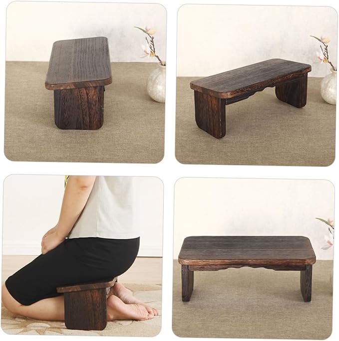 Wooden Meditation Bench for Yoga Headstand Small Stool Zen Stool for Adults