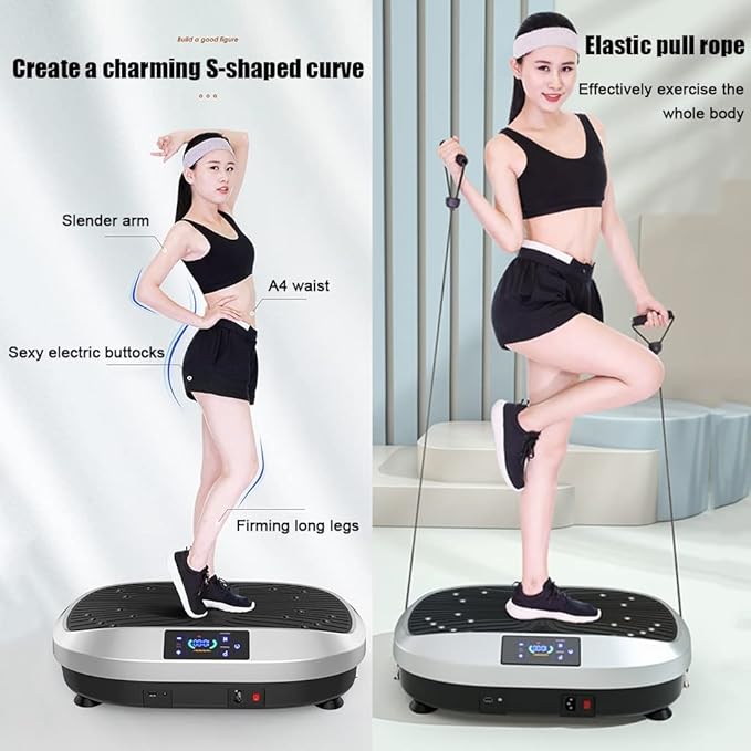 3D Vibration Power Plate, Tri-planar Motion Vibration Platform with Dual Motor Fitness Machine