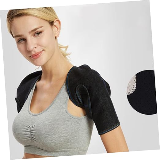 Self-Heating Shoulder Pad L Size Breathable Support Belt Magnetic Therapy Pain Relief Massager for Men and Women for Sports Recovery