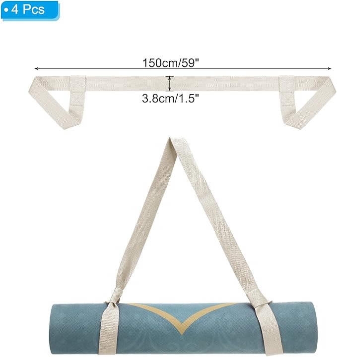 PATIKIL Yoga Mat Strap, Adjustable Yoga Mat Carrier Straps Sling Cotton Anti Slip Mat Holder Stretching Band
