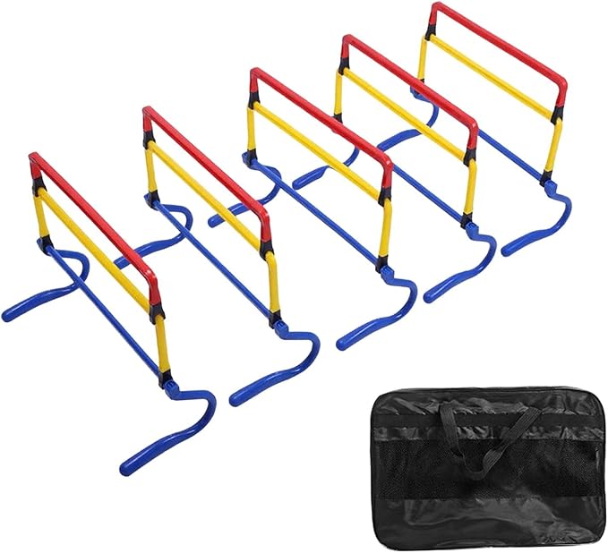 5Pcs Agility Training Hurdles Agility Speed Training Equipment Adjustable Height for Soccer Outdoor Sports Foot Exercise