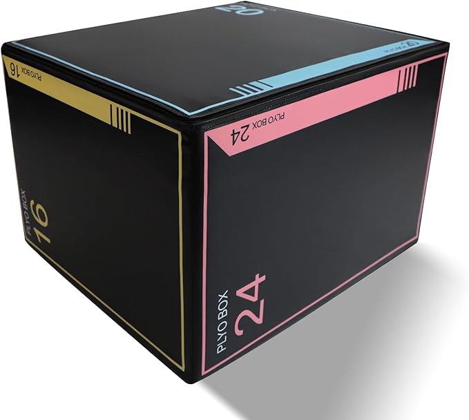 3-in-1 Dense Foam Plyometric Jump Box,30"x24"x20"-24"x20"x16"-20"x18"x16"Non-Slip Box Jumps for Home Gym,Exercise Foam Plyo Box for Fitness Training-Step-Ups,Split Squats,Dips,Box Jump Cube