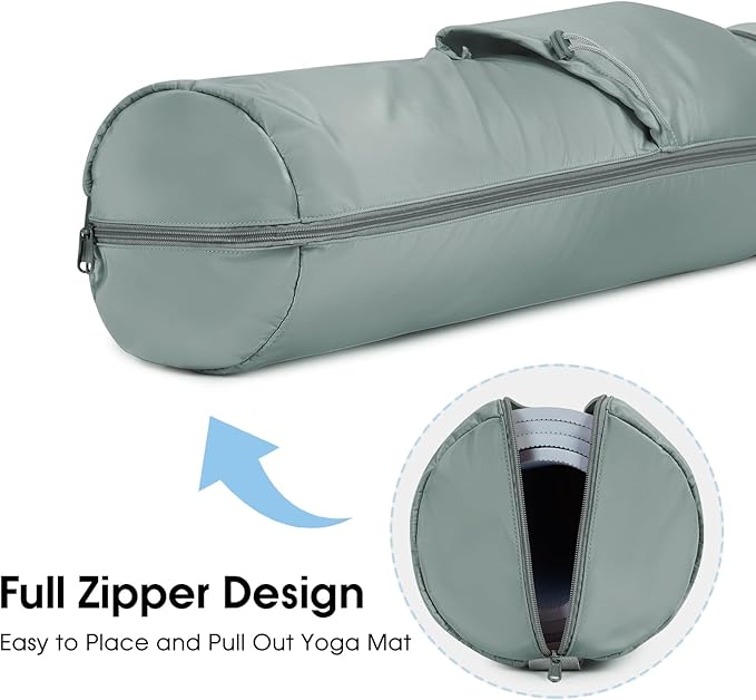 sportsnew Yoga Mat Bag, Full Zip Cargo Yoga Mat Carrier Bag with Drawstring Water Bottle Pocket and Bottom Wet Pocket, Exercise Yoga Mat Carrier Holder Multi-Functional Storage Bag Patent Pending
