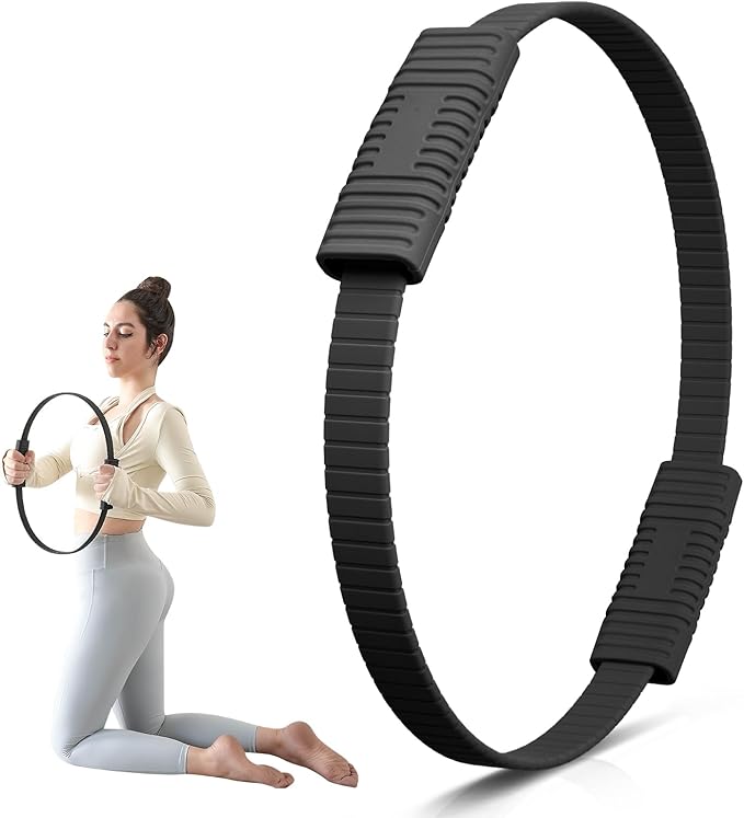 Pilates Ring, 13.5" Silicone Magic Pilates Fitness Circle with Dual Grip, Lightweight & Durable Flexible Resistance Exercise Equipment for Toning Arms, Thighs, Legs, Core