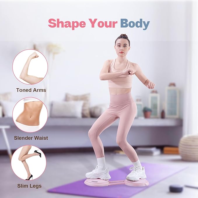 Ab Twister Board, Waist Twister Machine with Resistance Bands, Waist Twisting Disc for Core & Ab Exercise, Foot Massage, Ideal for Slimming Workout