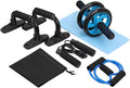 BESPORTBLE 1set Fitness Equipment Set for Includes Ab Roller Jump Rope Push-up Bars Resistance Band Knee Pads Storage Bag Exercise Tools for Levels