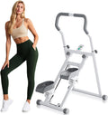 Adjustable Stair Stepper for Home Exercise, 3-in-1 Folding Cardio Step Machine with Handlebar & Oversized Pedals, 90% Pre-Assembled Stair Climber for Indoor Fitness