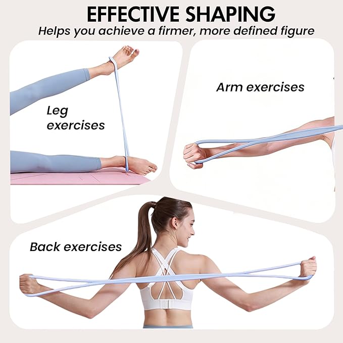 Figure 8 Resistance Band, Figure 8 Resistance Bands for Women Men, Keep Resistance Band Figure for Working Out, Non-Slip Handles, Home Gym, Yoga & Physical Therapy