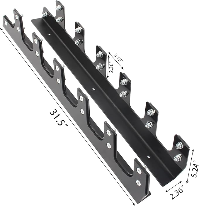 Wall Mounted Barbell Holder for 6 Bars – Heavy Duty 400LB Capacity Horizontal Storage Rack with Protective UHMW Liner | Easy Installation with Included Hardware | for Home Gym & Garage Organization