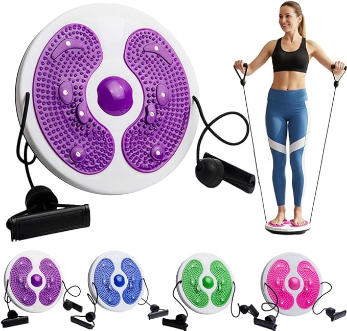 Waist Twister Machine Exercise,2026 New Ab Twist Waist Disc Board,ABS Waist Trainer Twisting Disc with Handles & Massage Foot Sole,Weight Loss Foot Massage Plate for Slimming WaistArms Hips and Thighs