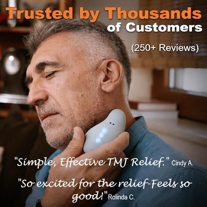Yolo Mountain Therapeutic™ Premium TMJ Relief Massager – Heated Jaw & Neck Massager w/ 10 Precision Vibration Modes, Waterproof Electric Masseter Therapy Device for Jaw Pain, Tension & Bruxism Relief