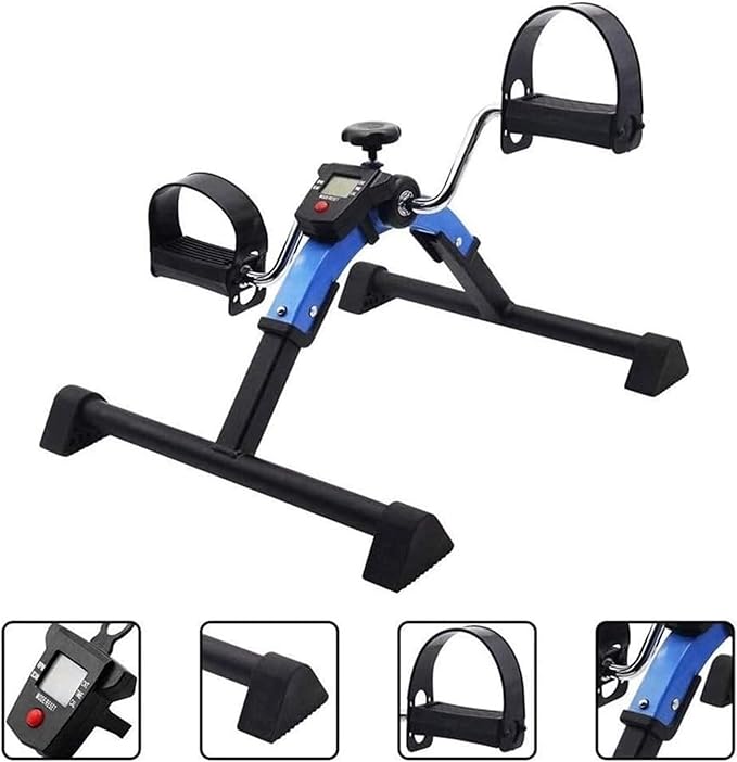 Under Desk Bike Pedal Exerciser, Folding Pedal Exerciser for Leg Arm and Knee Recovery Exercise with LCD Monitor,Fitness Rehab Gym Equipment for Seniors, Elderly