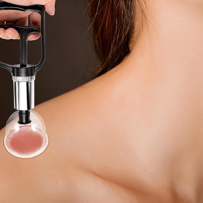 Cupping Pump Hand Vacuum Pump Replacement Strong Suction Manual Pressure Cupping Tool for Muscles, Physical Therapy