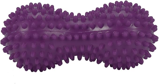 Spiky Massage Ball Peanut Massager Ball Fitness Exercise Mobility Peanut Ball Pain Muscle Steess Foot Myofascial Relief for Plantar Fasciitis Heel Foot Arch Pain (perple)