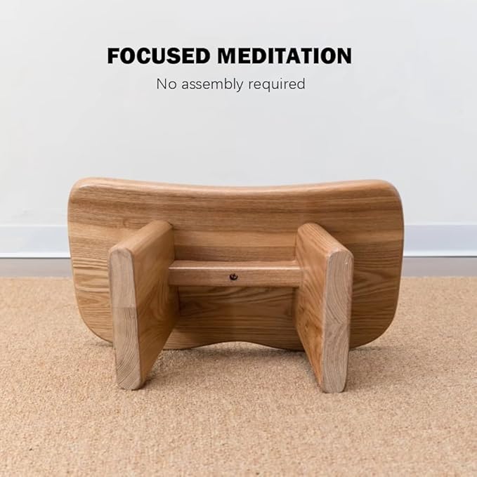 Solid Wood Meditation Stool, Meditation Stool, Church Meditation Stool, Sitting Stool, Tea Kneeling Stool, Meditation Yoga Stool,Brown and Cushion