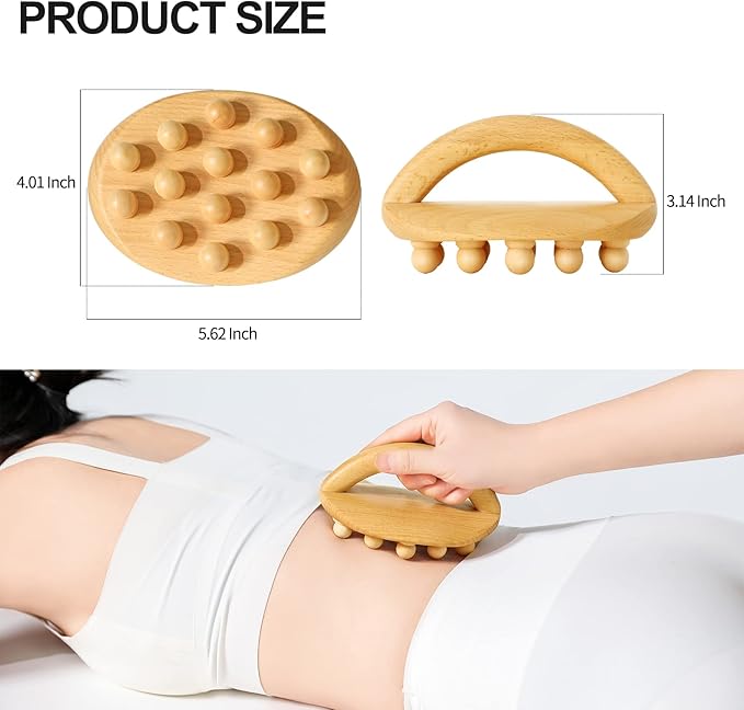 Wood Therapy Massage Tools, Cellulite Massage Tool Wooden Massage Body Brush, Itchy Skin Relief, Body Shaping,Professional Maderoterapia Kit Meridian Pressure Brush, Lymphatic Drainage Massager