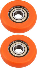 2PCS Rowing Machine Seat Wheel Outer Diameter 36mm Width 10mm Inner Diameter 8mm Nylon Stainless Steel Roller Wheel with Bearing Load Capacity 67kg Orange