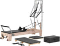 VEVOR Pilates Reformer Machine, Pilates Workout Equipment for Home Gym Studio Use, Pilates Reformer with Sitting Box and Jumpboard，fit for Beginners & Advanced Users