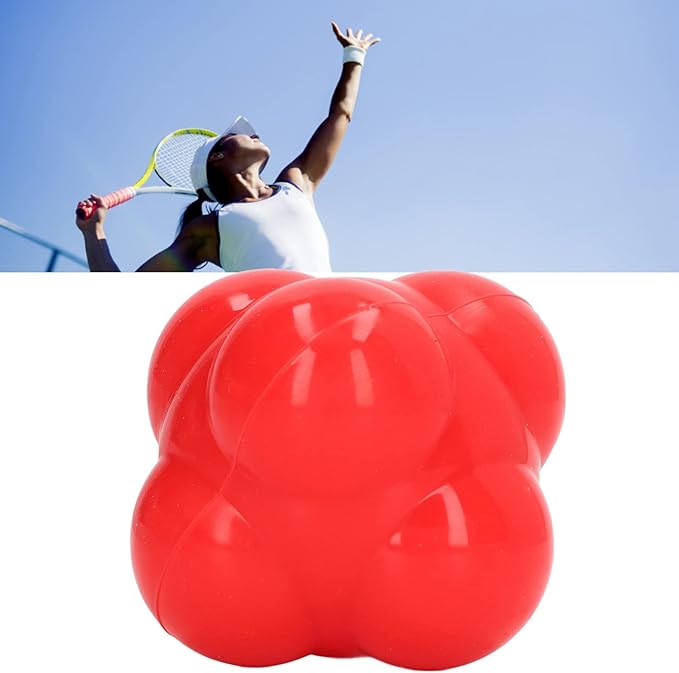 EVTSCAN Reaction Ball Rubber Hex Trainer for Improving Hand Eye Coordination Agility Basketball Tennis
