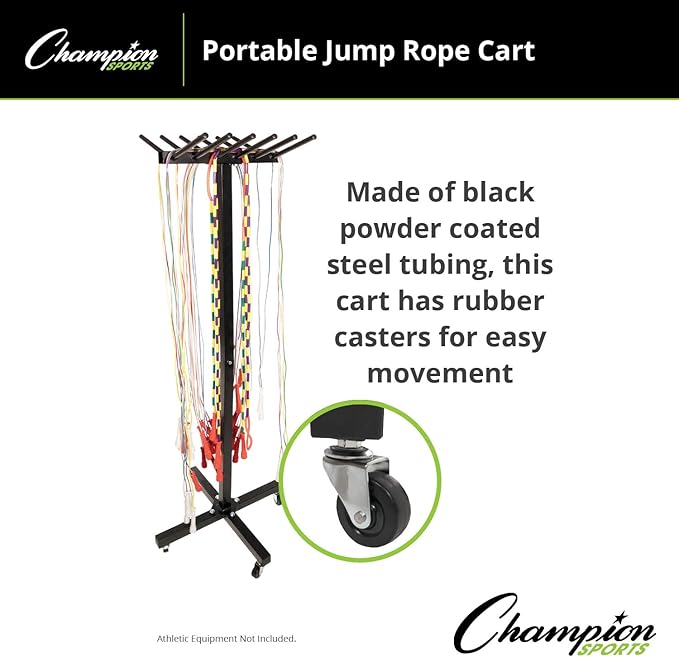 Champion Sports Jump Rope Cart, 23 InchL X 23 InchW X 65 Inch H