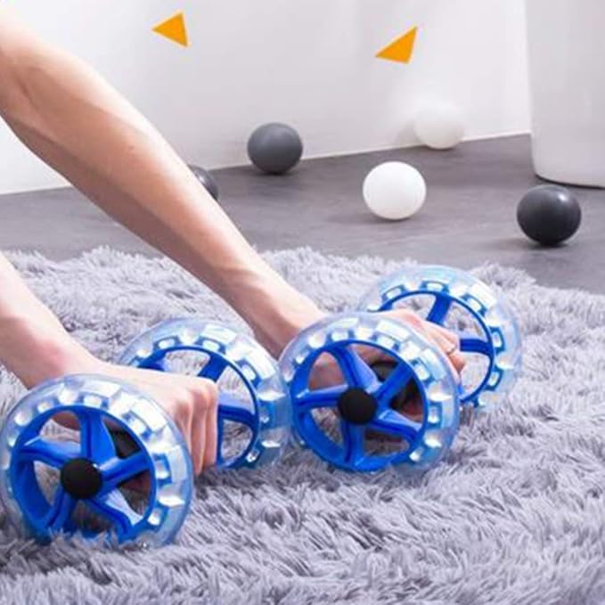 Device Ab Roller Wheel Abdominal Exercise Roller Abdomen Training Wheel Gym Workout Equipment for Fitness Use Blue Dumbbels