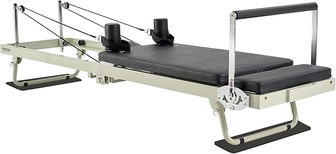 VEVOR Pilates Reformer, 91" Foldable Reformer Pilates Machine with Adjustable Reformer Heights, Pilates Equipment for Home Gym Studio Use with Dual Resistance Spring and Jump Boards