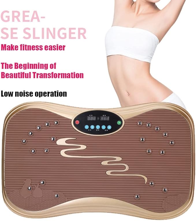 Vibration Platform Exercise Machine, Full Body Fit Vibration Massage for Home Fitness & Weight Loss w/Loop Bands/Remote Control Max Load 330lbs