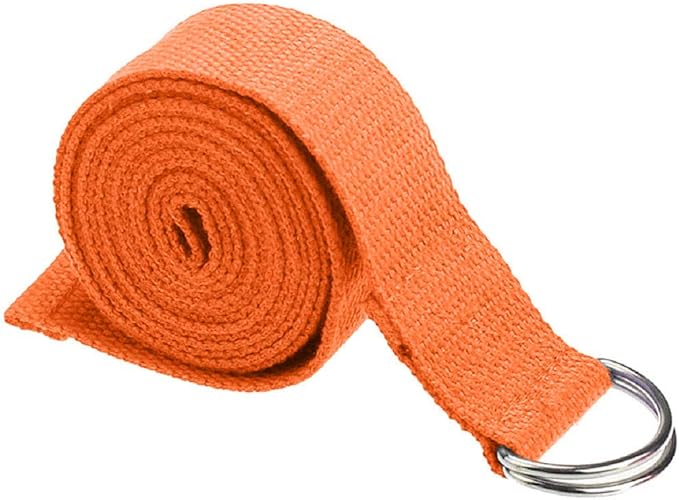 Cotton Exercise Yoga stretch Strap - Sturdy Flexibility Tensile Belt Adjustable Metal D-Ring Buckle, Hold Poses for Daily Stretching, Pilates, General Fitness, and Physical Therapy