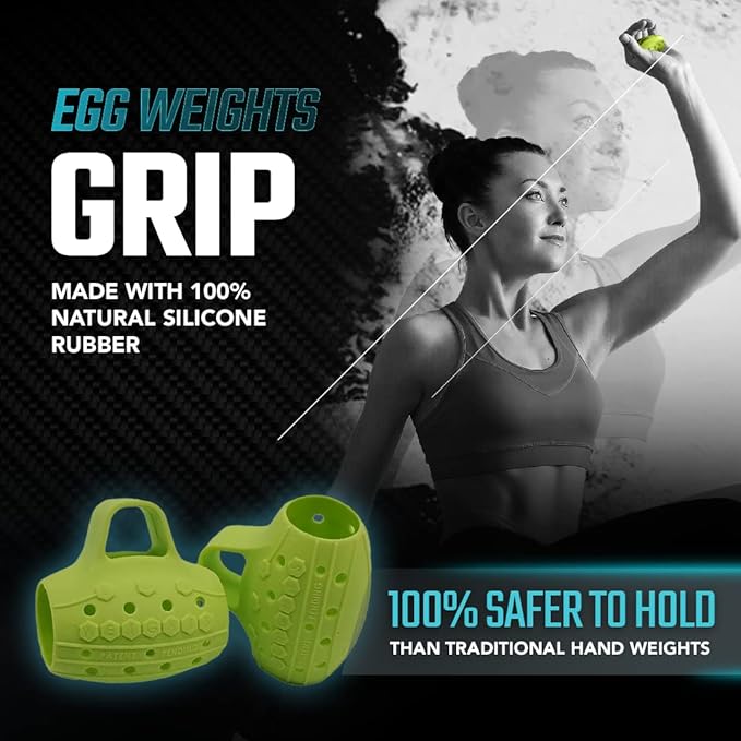 Egg Weights Colored Cardio 2.0 lbs Pair Replacement Grips Anti-Slip Silicone Rubber Finger Loop for Cardio Egg Weights