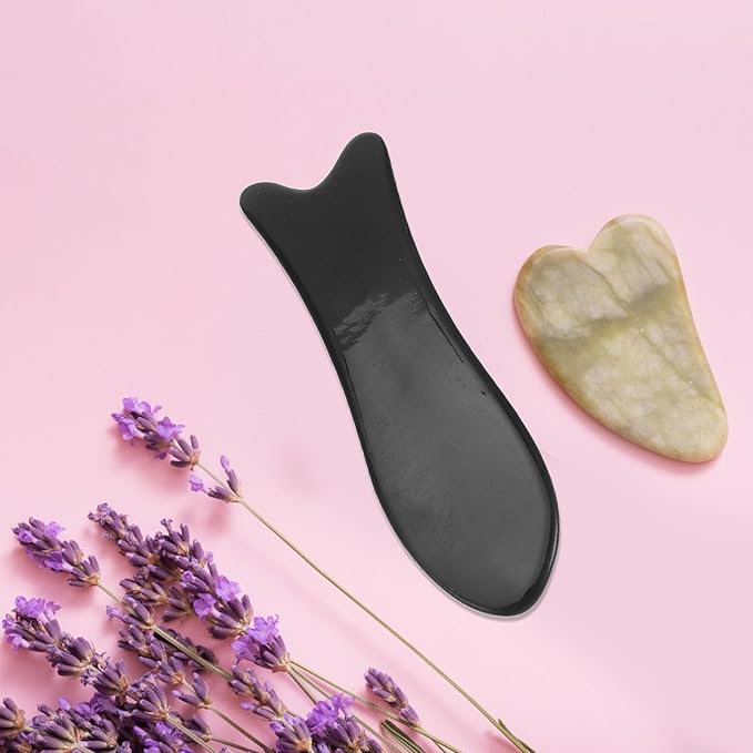 Healifty Neck Massager Neck Massager Ox Horn Board 2Pcs Massage Tool Scraping Board Thai Massage for Woman Man Travel