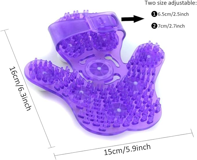 SAMYO Palm Shaped Massage Glove Body Massager with 9 360-degree-roller Metal Roller Ball Beauty Body Care (Purple)